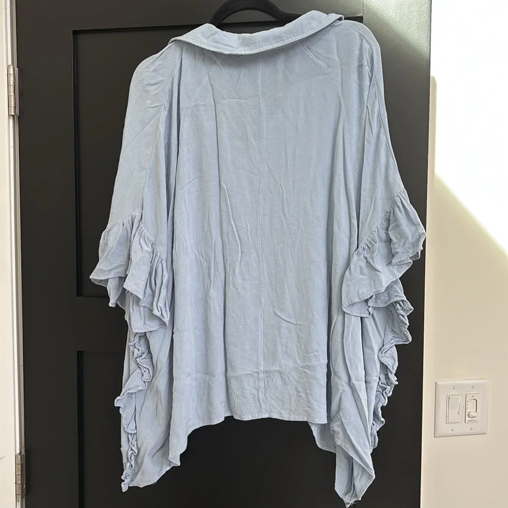 Heyson Sky Blue Ruffle Top - Picture 2 of 2
